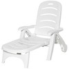 Outsunny Outdoor Chaise Lounge Chair on Wheels, Waterproof with Quick Assembly, Folding, 5 Level Adjustable Backrest for Pool, White - 4 of 4