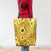 Wrapables Stylish Compact Folding Ripstop Polyester Tote Bag, Shoulder Bag, Travel Bag, Shopping Bag, Sunflowers Harvest - 3 of 4