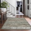 9x12 Washable Vintage Floral Rug – Low-Pile Non-Slip Boho Foldable Carpet for Living, Bedroom, Dining, Home Office, Moss Green - 2 of 4