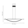 Rennnsan Elvoneth 39"W Linear Aluminum Modern LED Dimmable Kitchen Island Pendant in Black - 3 of 4