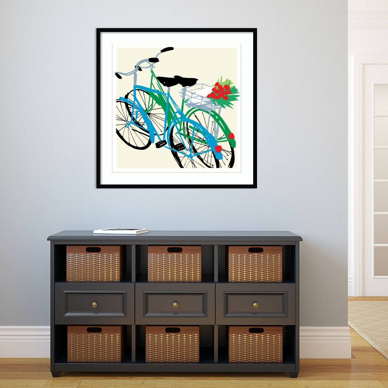 33&#34; x 33&#34; Bike Lovers by Jenny Frean Wood Framed Wall Art Print - Amanti Art, 6 of 10