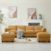 Hyleory 115" Corduroy Modular Sectional Sofa with two ottomans, U Shaped Couch,4 Seater Corner Sofa for Living Room, Office, Spacious Space - 3 of 4