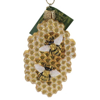 Old World Christmas 4.0" Honeycomb Beehive Honey Bees  -  Tree Ornaments