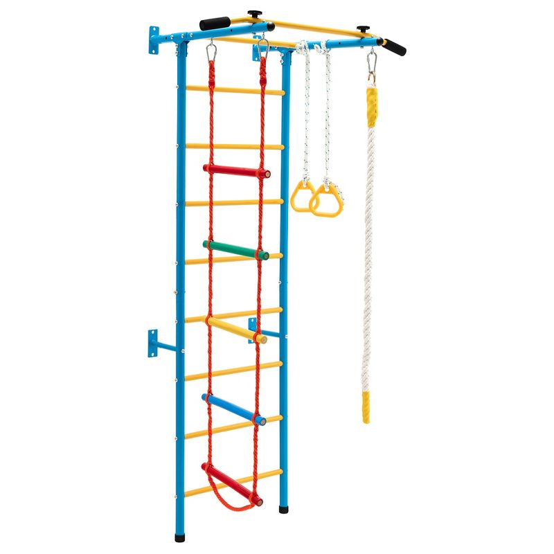 Costway 5 in 1 Kids Indoor Gym Playground Swedish Wall Ladder Children Home Climbing Gym, 1 of 9