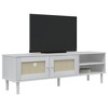 vidaXL TV Stand SENJA Rattan Look White 62.2 in.x15.7 in.x19.3 in. Solid Wood Pine - 3 of 4
