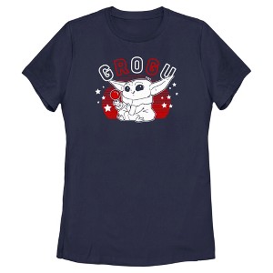Women's Star Wars The Mandalorian Fourth of July Cute Grogu T-Shirt - 1 of 4