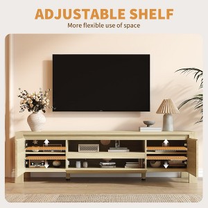 55" TV Stand with Doors and Cabinet, Farmhouse Entertainment Center, Entertainment Stand for TVs Up to 60", TV Console for Living Room, Bedroom - 1 of 4