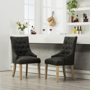 NicBex Vintage Upholstered  Button Tufted Dining Chairs Set of 2 with Nail Heads,Solid Wood Accent Chairs for Dining Room,Living Room - 1 of 4
