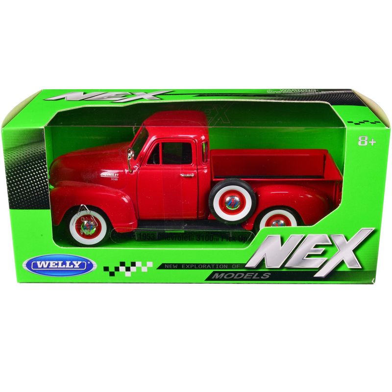 1953 Chevrolet 3100 Pick Up Truck Red 1/24-1/27 Diecast Model Car by Welly, 1 of 4