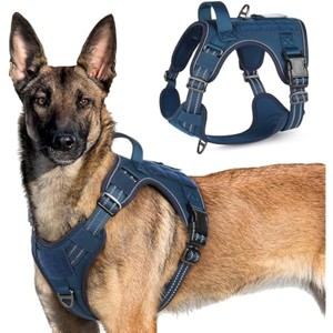 rabbitgoo Tactical Dog Harness for Large Dogs, Vest with Handle & Molle, Easy Control for Training Walking, Adjustable Reflective Straps, Blue, XL - 1 of 1