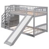 NicBex Twin over Twin Bunk Bed Pine Bed Frame with Storage Stairs, Guardrail, Convertible Slide and Ladder, No Box Spring Required - 3 of 4