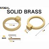 attop 10Pcs 2.0" x 1-7/8" Solid Brass Pulls for Dresser Drawer Ring Pulls Furniture Hardware Brushed Gold Wardrobe Door Handles - 2 of 4