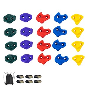 VEVOR Ninja Tree Climbing Kit,20 Tree Climbing Holds and 6 Ratchet Straps,Large Climbing Rocks for Kids and Adults Climber,Various Colors and Shapes - 1 of 4