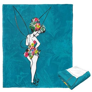Disney Tinkerbell Floral Essence Silk Touch Throw Blanket 50x60 Inches - 1 of 4