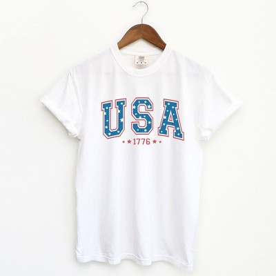 Simply Sage Market Women's USA 1776 Stars Short Sleeve Garment Dyed Tee