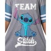 Disney Womens' Lilo & Stitch Team Stitch Shirt Pajama Dorm Sleep Shirt Nightgown For Adults Grey - 3 of 4
