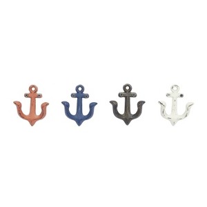 LunaLulinlk 4"W, 4"H Multi Colored Metal Single Hanger Anchor Wall Hook, 4-Pieces - 1 of 4