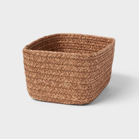 Small Natural Woven Basket Brown - Brightroom: Rectangle Storage, Paper ...