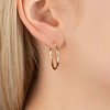 Saint Roman 750 Gold-Plated Classic Hoop Earrings Sleek 3-Micron Gold Finish with Clip Closure for Everyday Elegance - 2 of 3