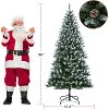 Christmas Tree, Pre-Lit 7.5 Ft Artificial Pine with LED Lights, Hinged Holiday Tree with Foldable Metal Base for Home - 3 of 4