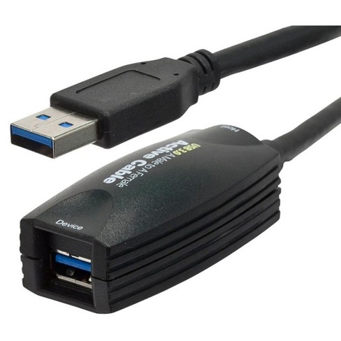 Monoprice Usb 3.0 Active Extension Cable - 5 - Black | Usb Type-a Male To Usb Type-a Female, 10 Times Faster Than Usb 2.0 Target