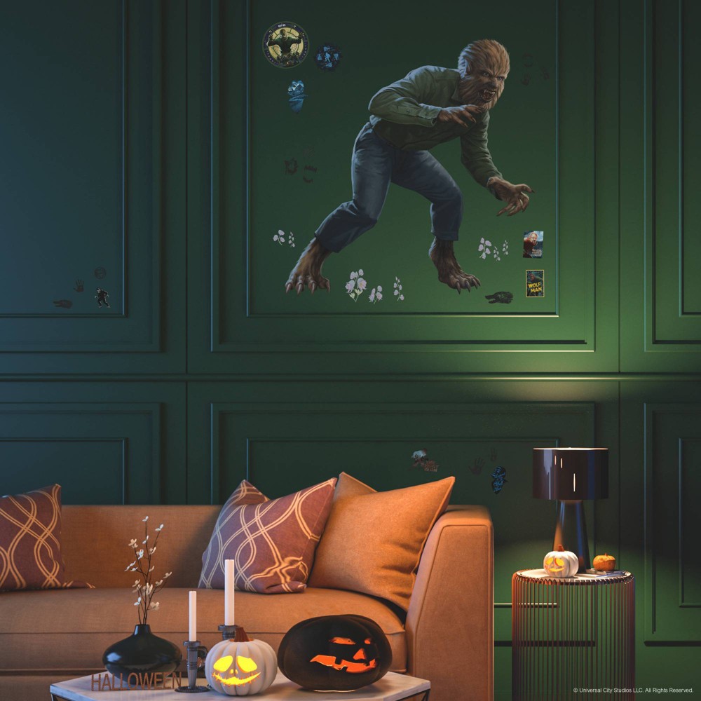 UPC 034878518244 product image for Classic Monsters The Wolf Man Giant Peel & Stick Kids' Wall Decals White - RoomM | upcitemdb.com