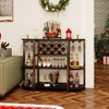 Aheaplus 47.24" Storage Wine Bottle & Glass Rack - 3 of 4