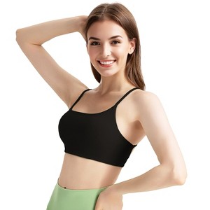 NPolar "Women’s Cross Back Sports Bra, Padded Strappy Crop Top with Removable Pads for Yoga & Gym" Large Black - 1 of 4
