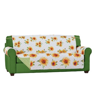 Collections Etc Reversible Sunflower Quilted Furniture Protector