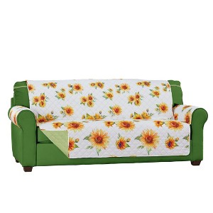 Collections Etc Reversible Sunflower Quilted Furniture Protector - 1 of 2