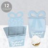 Big Dot of Happiness Dusty Blue Elegantly Simple - Square Favor Gift Boxes - Guest Party Favors Bow Boxes - Set of 12 - 3 of 4