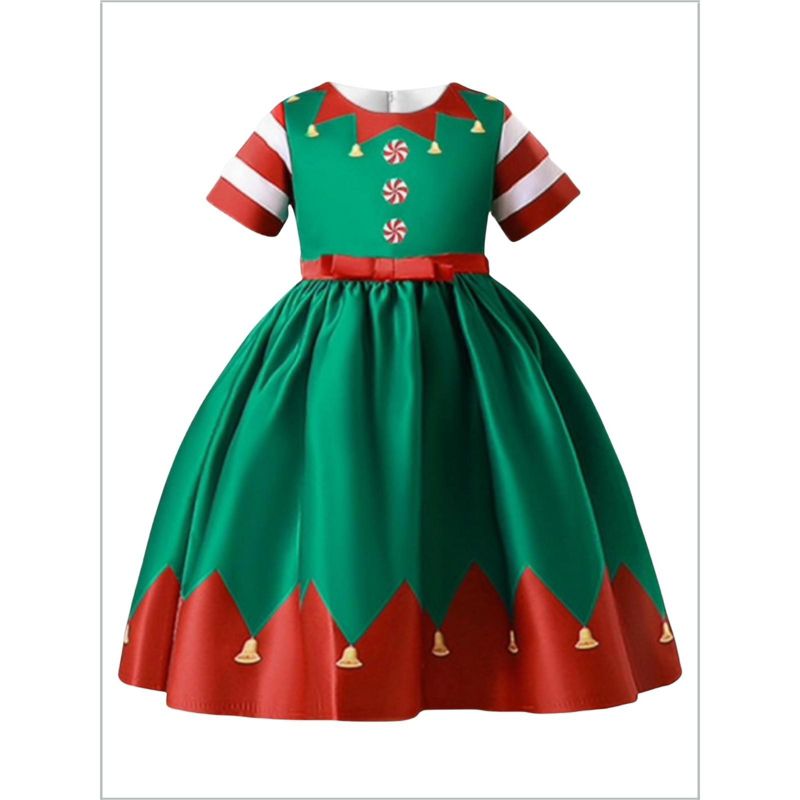 Girls Cutest Elf On A Shelf Holiday Party Dress - Mia Belle Girls, 2 of 6