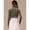 INSPIRE CHIC Women's Long Sleeve Cocktail Party Open Front Cropped Velvet Bolero Shrugs - 4 of 4