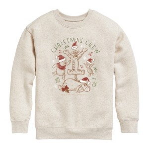Boys' - Winnie the Pooh - Tigger, Pooh, Eeyore, & Piglet Christmas Crew Graphic Long Sleeve Fleece Sweatshirt - 1 of 4