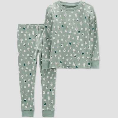Carter's Just One You® Toddler Girls' 2pc Snowman Pajama Set - Green