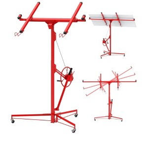 Drywall Lift, 16ft Drywall Panel Hoist, Drywall Rolling Lifter, Lifting Tool with Telescopic Arm & 3 Lockable Wheels, 150lb Load Capacity - 1 of 4