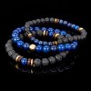 Crucible Men's Lapis Lazuli Stone with Hematite, Lava and Wood Bead Stretch Bracelets - 3 of 4