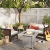30" Square Stamped Steel Wicker Outdoor Fire Pit - Threshold™: Lava Rock, Heat-Resistant, 50k BTU - 2 of 4