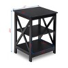 Costway 3-Tier Nightstand End Table Storage Display Shelf Living Room Furniture Black - 2 of 4