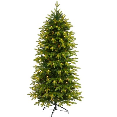 Nearly Natural 6-ft Belgium Fir Natural Look Artificial Christmas Tree with 300 Clear LED Lights