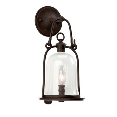 Troy Lighting Owings Mill 1 - Light Wall Light in  Textured Black Clear Seeded Shade