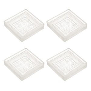 Unique Bargains Rubber Non-Slip Furniture Protect Caster Cups Square Floor Pads 4 Pcs - 1 of 4