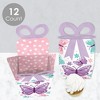 Big Dot of Happiness Beautiful Butterfly - Square Favor Gift Boxes - Floral Baby Shower or Birthday Party Bow Boxes - Set of 12 - 3 of 4