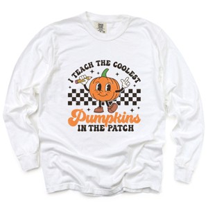 Simply Sage Market I Teach The Coolest Pumpkins In The Patch Garment Dyed Long Sleeve - 1 of 4
