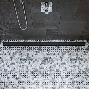ALFI 59 Inches Black Matte Stainless Steel Linear Shower Drain with Solid Cover - 1 of 4