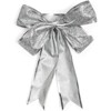 Bright Creations 12 Pieces 7"x9" Christmas Bows Organza Xmas Gift Wrapping Bowknot with Twist Tie, Silver Glitter - 3 of 4