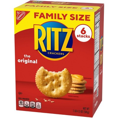 Photo 1 of 2 pack of Ritz Crackers Original - Family Size - 20.6oz and one box of Premium Original Saltine Crackers, Family Size, 24 oz