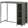 vidaXL Bar Table with Storage Rack Gray 47.2x23.6Inchx43.3Inch Poly RattanInch - 4 of 4