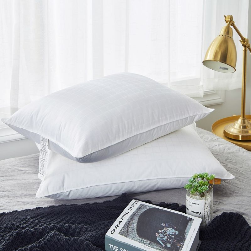 Peace Nest White Goose Feather Down Pillows, Pillow-in-a-pillow Design, 300TC Cotton Cover, 3 of 7