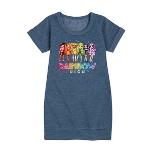 - Rainbow High - Rainbow High Character Group Graphic Short Sleeve Fleece Dress - 1 of 4